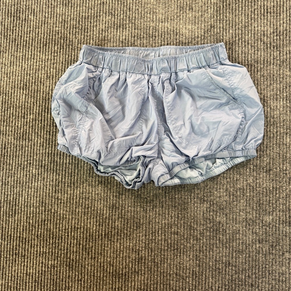Free People Movement Way Home Shorts XS Light Blue Smocked Nylon Athletic Gym